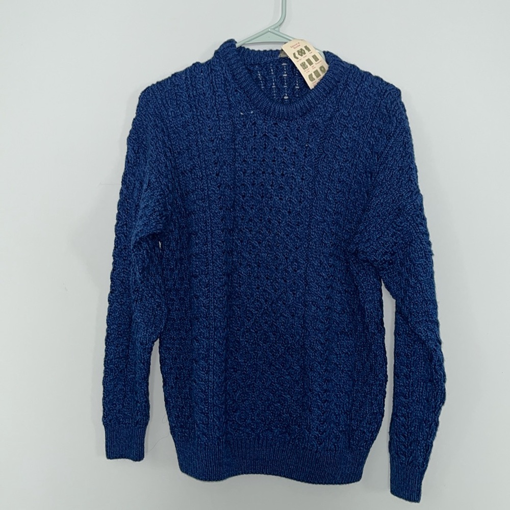 Carraigdonn blue marl crewneck sweater size small